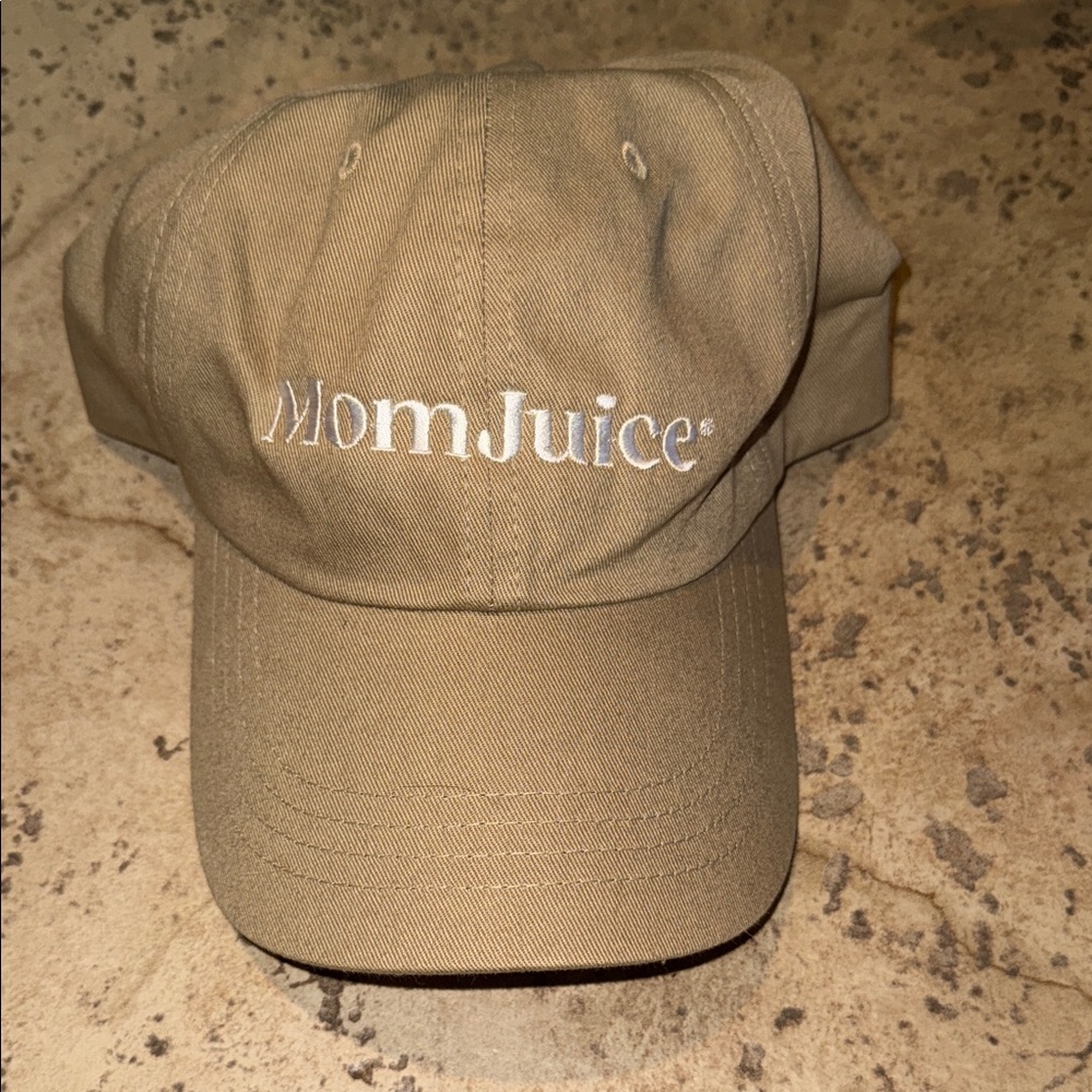 Tan 'Mom Juice' Embroidered Cap